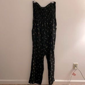 Black Pineapple Print Romper
